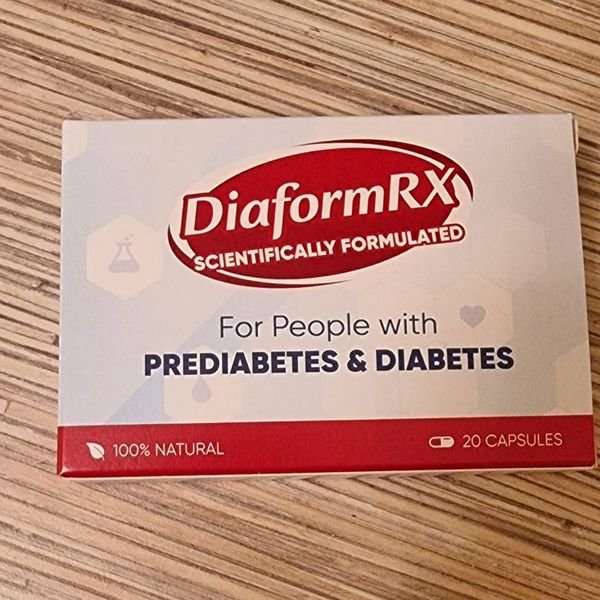 Scatola bianca e rossa di DiaformRX da 20 capsule