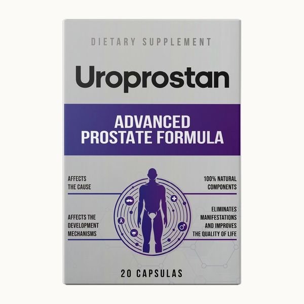 Scatola grigia e viola di Uroprostan da 20 capsule