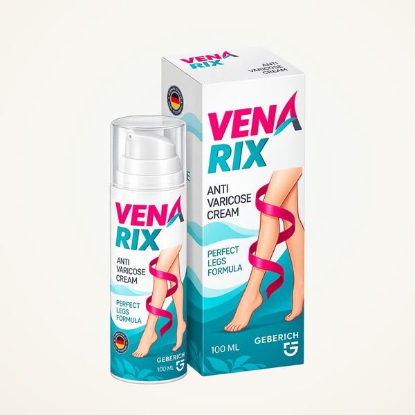 Flacone airless e scatola azzurra di Venarix da 100 ml